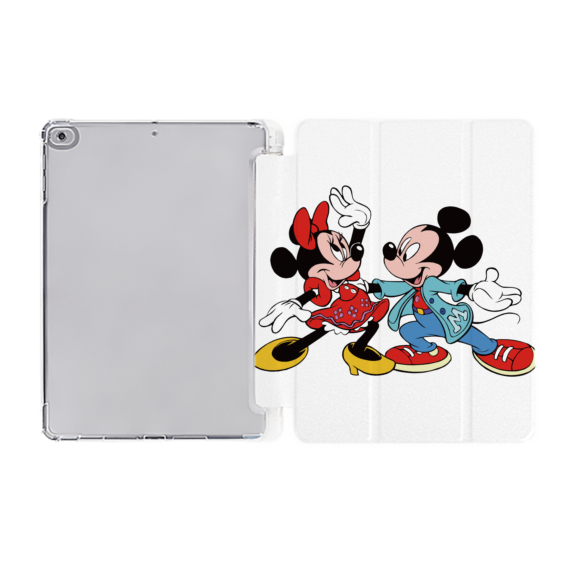 （画像用） ミッキーマウス Mickey Mouse IPad ケース ペン収納付き 三つ折りスタンド PUレザー×シリコン 対応機種9.5/10.5/10.9インチ